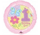 Hugs & Stitches Birthday Girl Balloons. 1st Birthday Balloons.